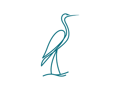 Heron LineArt abstract bird branding heron icon lineart logo modern simple stork