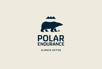 Polar Endurance Logo active bear beige blue branding climate cold cream graphic design ice logo mountains polar bear sand snow sustainable yellow