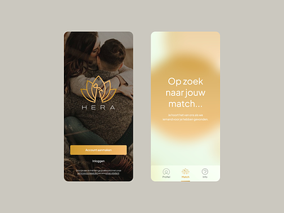 Hera - Login & Match app app design dating dating app digital design minimal ui ux web design webdesign