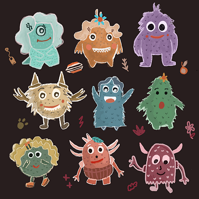 Monster character cute expression illustration monster