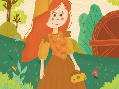 woman is gardening art design illustration woman