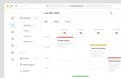 Therapy reminder/event minimalistic neat reminder therapy ui