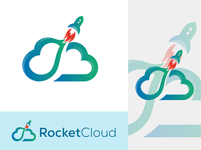 Rocket Cloud Logo brand brand identity branding cloud logo logo design rocket rocket cloud rocket cloud logo