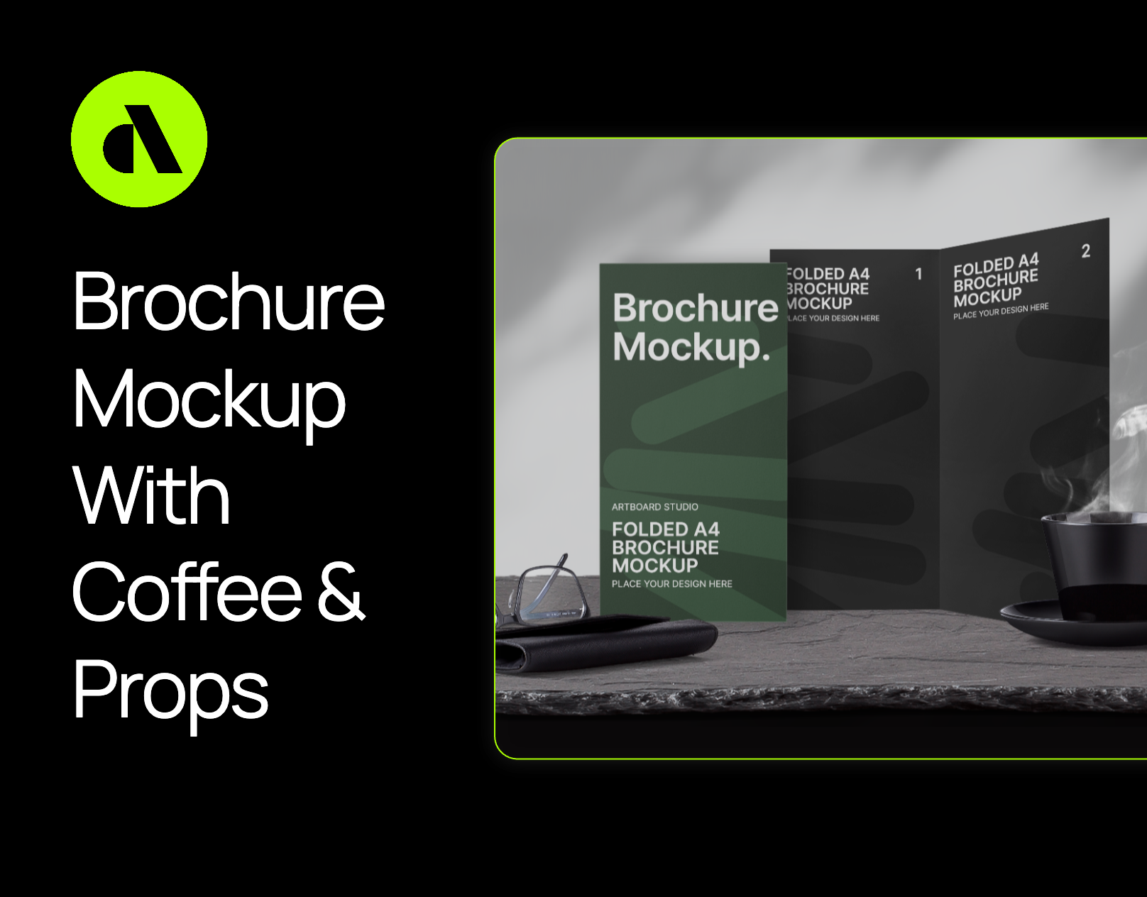 Brochure Mockup With Coffee And Props a4 brochure mockup artboard studio branding brochure mockup design free free brochure mockup free mockup free mockups graphic design illustration logo mockup mockups