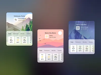 #DailyUI day 037 blur challenge cloudy dailyui rainy sunny ui weather weather widget widget