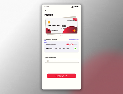 Credit card checkout credit card fitness mobile app ui