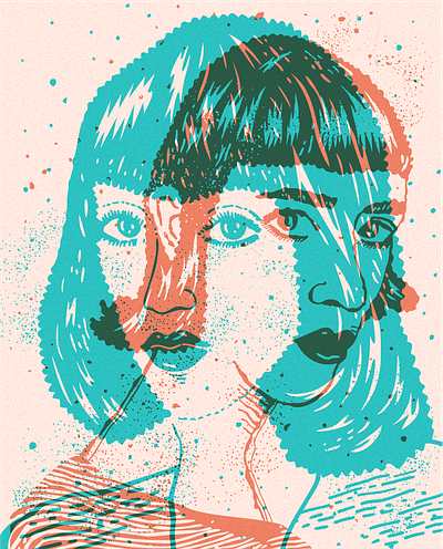 Illustration [print desing - wip] brassai female girl graphic design portrait print vector