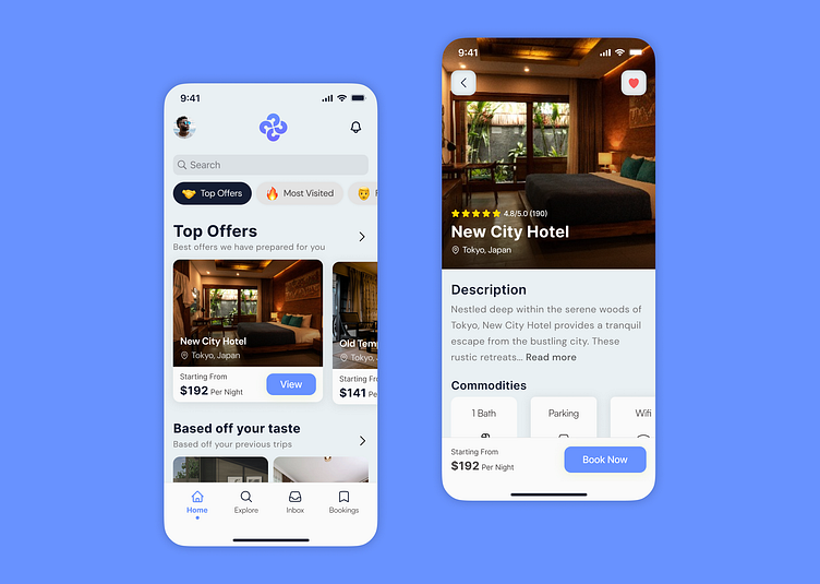Booking App Concept by uxkosta on Dribbble