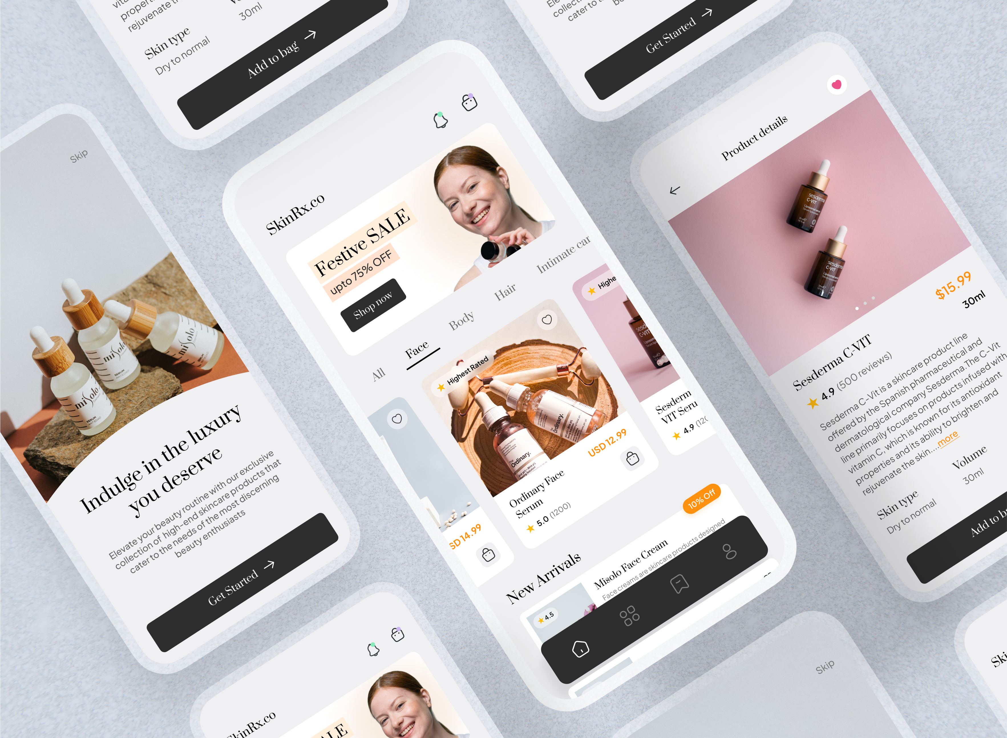 Luxury Skincare Product App Concept👩🏻‍💻💕 3d adobe xd animation branding cosmetics app design figma illustration makeup mobile app motion graphics product detail page shopping cart skincare skincare app skincare marketplace skincare products app ui uidesign uiux ux