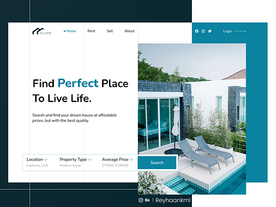 Real Estate Landing Page Design design experience housing interface landing page property real state rent ui ux visual design web design