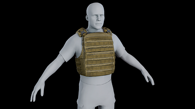 Flak vest 3d accessories equipment gear lowpoly military vest