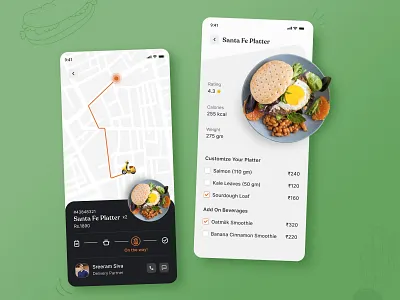 Online Food Delivery, Add to Cart add to cart delivery service food and drink food app food delivery food delivery app food delivery service food order food service food tracking mobile app mobile app design mobile design on the way online food delivery online order order food online ordering tracking ui design