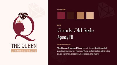 The Queen Diamond Store Logo branding graphic design logo ui