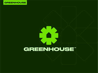 GreenHouse Logo app icon brand branding eco logo green green house houe icon house identity logo mark minimal oak plants rebranding symbol tree
