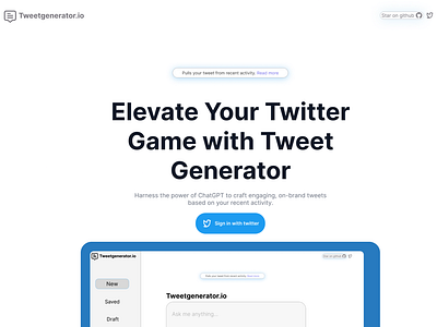 Redesign- Tweetgenerator.io design product design ui ux design web design