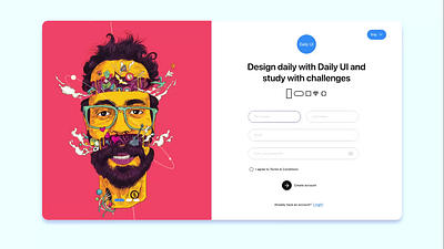 Daily UI Challenge 01 3d ads figma signup ui uiuxdesign webdesign