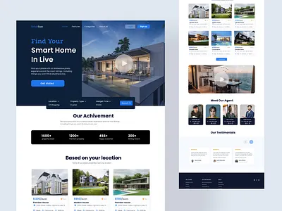 Real State Landing Page Design- Home page app app ui branding design graphic design illustration logo real state landing page real state ui ui ux website