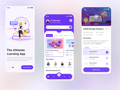 Online course app design app app design course creative design e learning app edtech education learning minimal ui mobile app students trending app ui ui design ux ux design web design