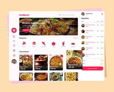 BiryaniBliss: Restaurant Dashboard Design branding graphic design motion graphics ui