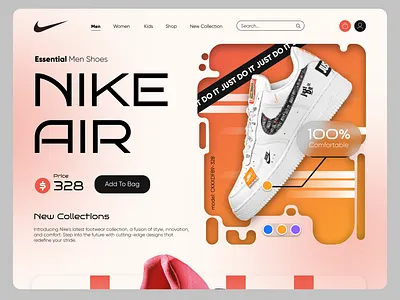 Online shop | Concept Nike Air Force 3d brand branding design develop ecommerce graphic design motion graphics nike online online shop shop store ui web designe