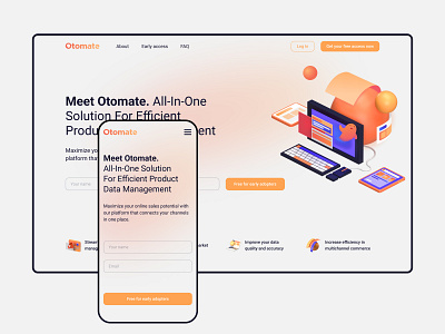 Otomate | All-in-one Content Platform for eCommerce branding business concept ecommerce landing page marketing mobile solution ui user experience ux uxui web design