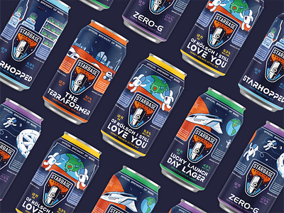 Starbase brewery alcohol astronaut beer branding brewing craft beer design drink earth graphic design icon icon set illustration logo love mars rocket space space station vector