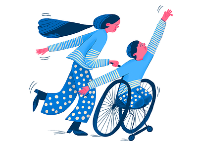 Let's fly character characterdesign diversity fly illustration illustrator inclusivity run wheelchair