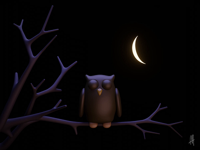Halloween Owl 3d animation blender halloween owl