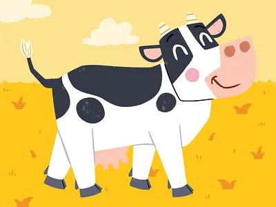 C is for cow animal animation board book character childrens cow cute farm illustration kids lit picture book