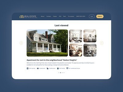 Website design for searching and renting accommodation accommodation design desktop renting ui ux