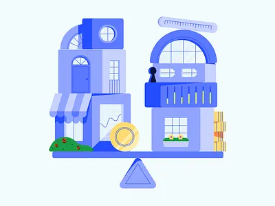 EstateGuru Hero Illustration 03 balance buildings portfolio statistics