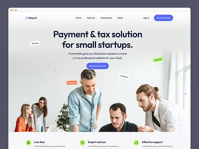 BlazeX - Fintech Startup Website consultation crm dashboard design finance fintech hero section homepage interface landing page money payment saas software startup ui ui kit web app website