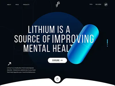 A Lithium Medicine : Website Design Exploration after effect animation animation branding creative daily ui exploration interface medical website medicine motion graphics trend 2023 trend sept ui web design web design agency web exploration web graphic animation website design website motion
