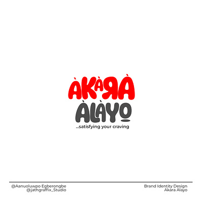 BRAND IDENTITY DESIGN FOR AKARA ALAYO FOOD (BEANS CAKE FOOD) brand branding graphic design logo