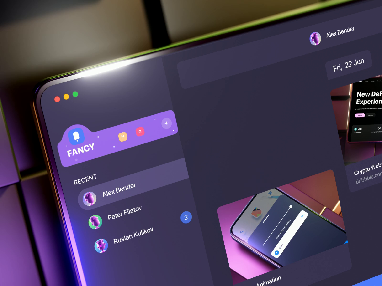 Desktop messenger app design animation v3 web design branding by ALEX