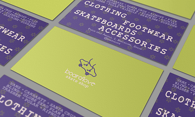 Business card for a skate shop branding graphic design logo