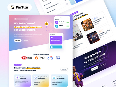 FinStar - Finance SaaS Website Design animation app branding creativedesignagency design financesaas financetech financialservices fintech futurefinance graphic design illustration landingpage logo moderndesign ui uiux webdesign