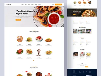 FOOD UP - Food Delivery Landing Page design food foodapp fooddelivery graphic design illustration landingpage landingpagedesign popular restaurant ui uidesign uiuxdesign ux web website websitedesign