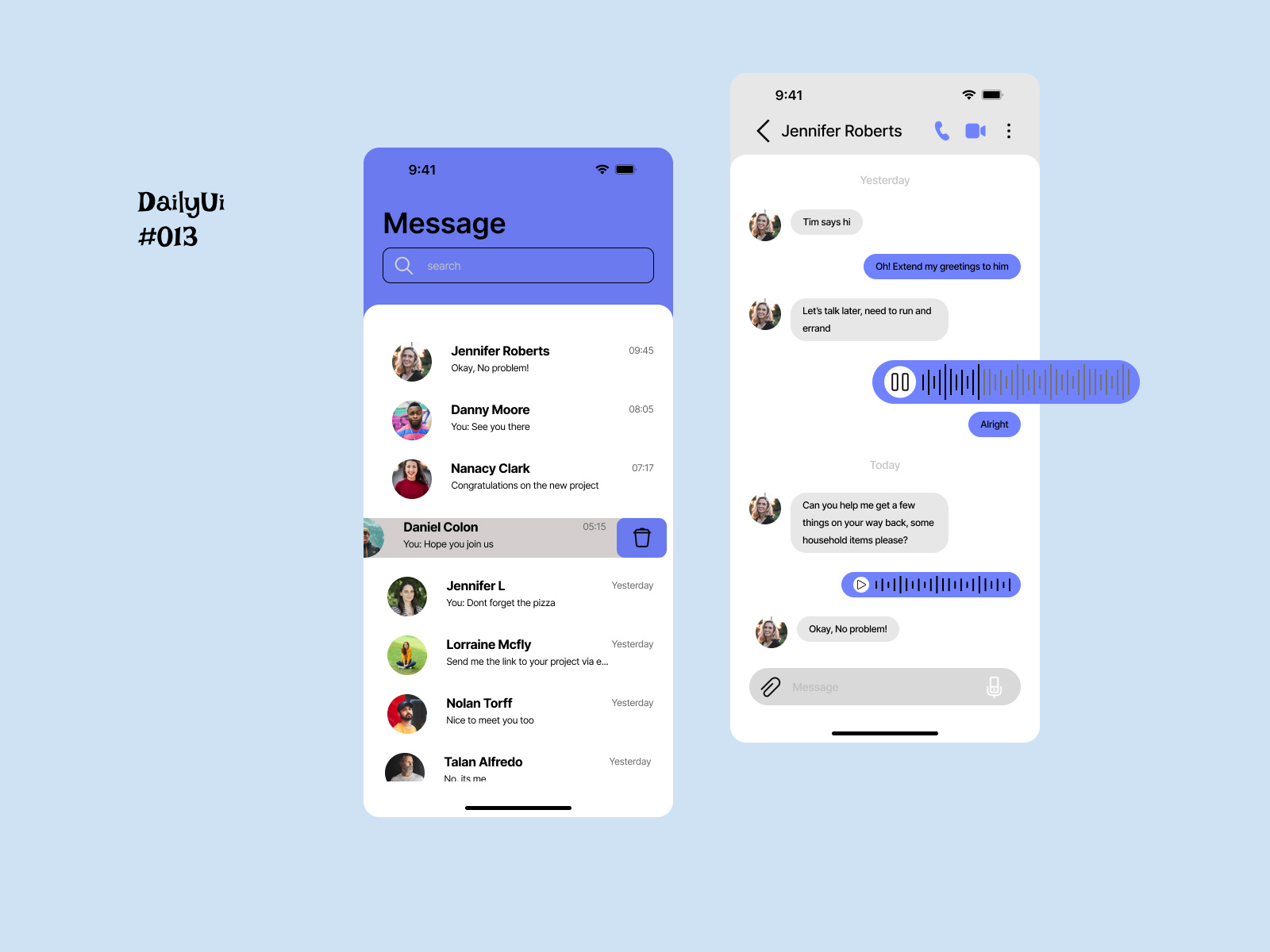 Direct Message UI by Adebola Ruth on Dribbble