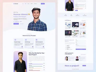 Designer Portfolio Website Landing Page accessibility agency clean creative creative designer freelance designer graphic design homepage landing page minimalism multipurpose one page personal portfolio portfolio portfolio webdesign responsive ui designer web design