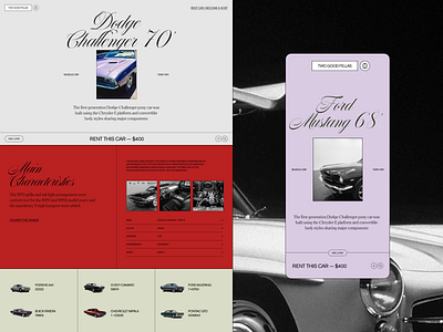 Car Rental Website Item Page branding car hiring car page car rental design graphic design interaction design interface item page product page responsive website ui user experience ux vintage car web web design web marketing web page website design