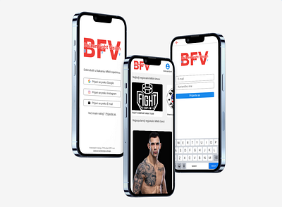 BFV Balkan Fight Vision app figma mma mobileapp ui ux