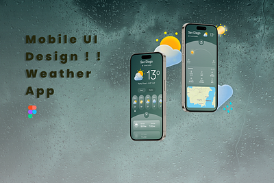 Mobile UI/UX Design !! Weather App app design figma ui ux