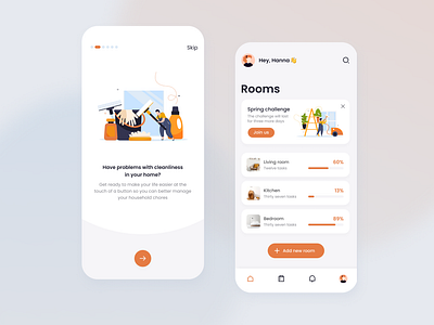 Cleaning Application application cleaning concept design illustration interface mob mobile typography ui ux