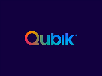 Qubik® Logo blue brand identity colorful fluid gradient gradient logo identity design mess mess gradient minimal logo modern logo qubik logo typography ui ux wordmark