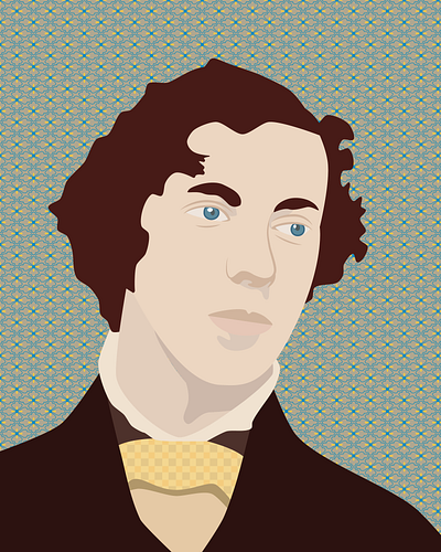 Lewis Carroll Portrait graphic design illustrator portrait vector art