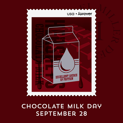 Chocolate Milk Day chocolate illustration inktober milk national holiday stamps usps