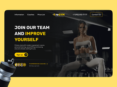 Gym website for reGym design gym ui ux web web design