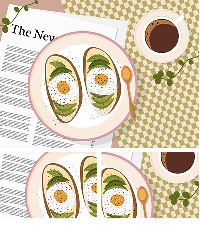 Food Illustrations - Eggs On Toast design digitalart digitalillustration food illustrations foodart fooddrawing graphic design illustration