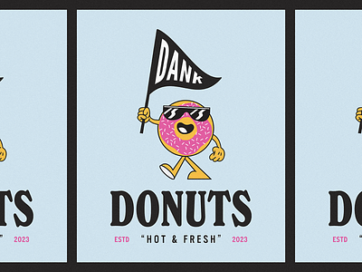Dank Donuts branding design donut food truck graphic design icon illustration logo retro type vintage